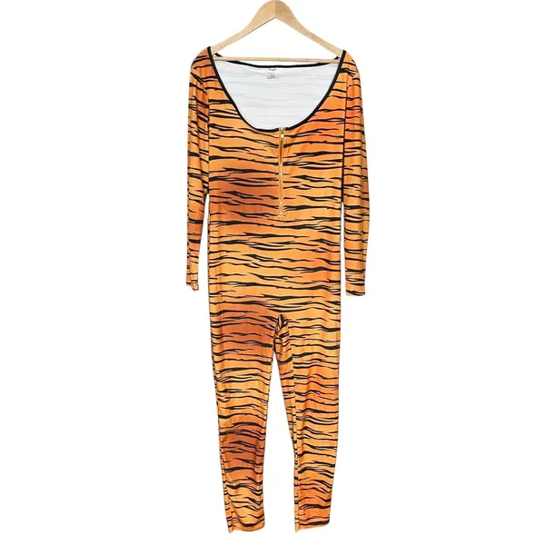 Spirit Catsuit Halloween Costume Tiger Bodysuit ONLY Adult Women Size Large Tail - Image 13