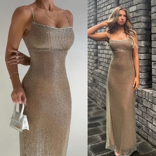 LIMITED EDITION House‎ of CB XL 'Alondra' Cafe Au Lait Beaded Maxi Dress NWOT XL - Image 10