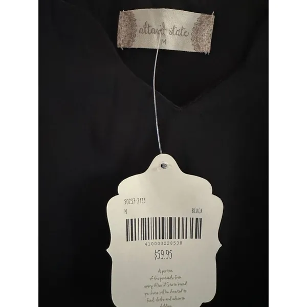 Altar'd State Black Silky Mini Dress Spaghetti Strap M NWT - Image 3