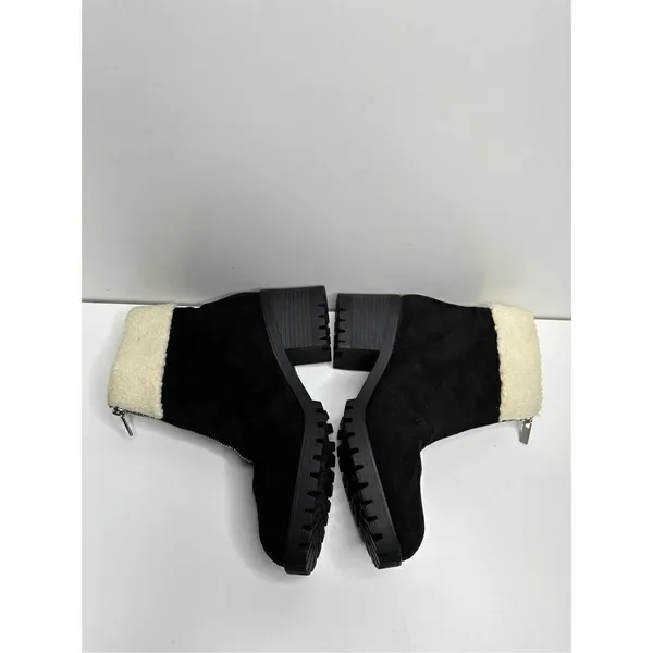 Bella Vita Cable Lug Black Booties Faux‎ Shearling Size 8.5 New - Image 8