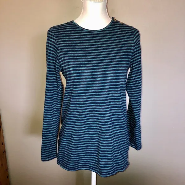 Coldwater Creek Striped Top Womens S8 Used Blue - Image 3
