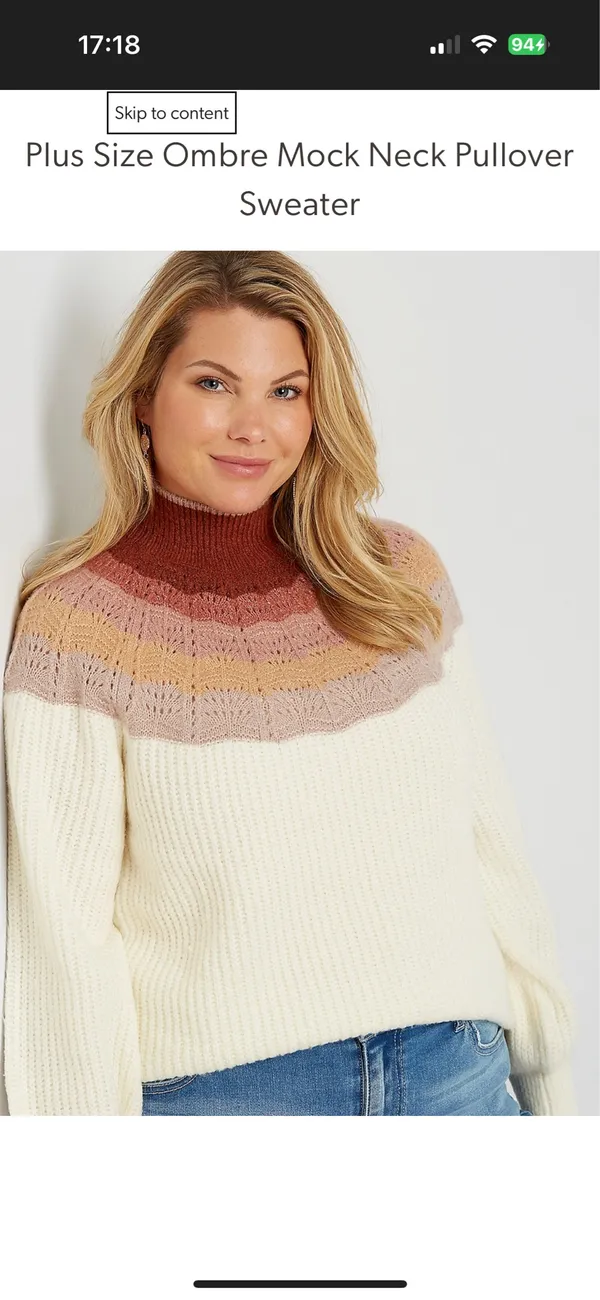 Maurice's Women's XXL Plus Size Ombré Mockneck Pullover Sweater Cozy Fall Chic - Image 15
