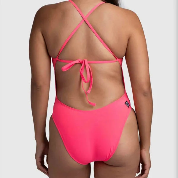 Jolyn Hot Pink Tie Back Jackson One Piece - Image 2
