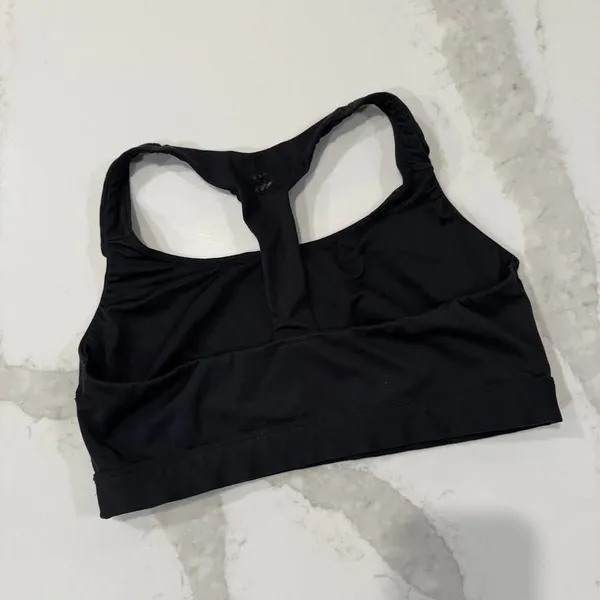 All In Motion Racerback Sports Bra Women's Medium Black Workout Running Training - Image 3