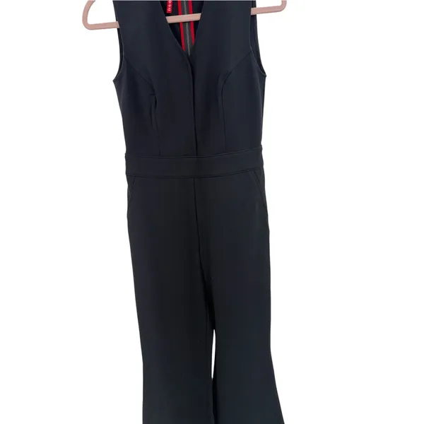 SPANX The Perfect Jumpsuit V Neck Flare Leg Classic Black Size XS - Image 5