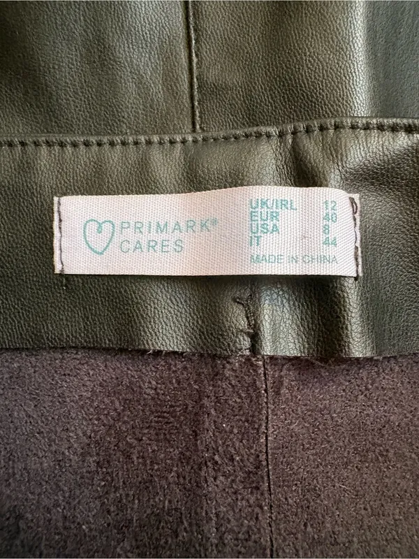 Primark Black Faux Leather A-Line Skirt - Image 3