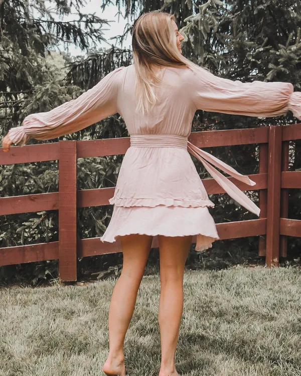 Pink Boho Dress Size M - Image 3