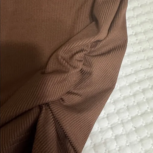 Brown Dress Top Scruch On The Sides - Image 2