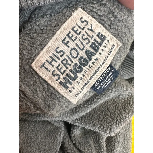 American Eagle‎ Seriously Huggable Sherpa Oversized Sweatshirt Gray XS - Image 7