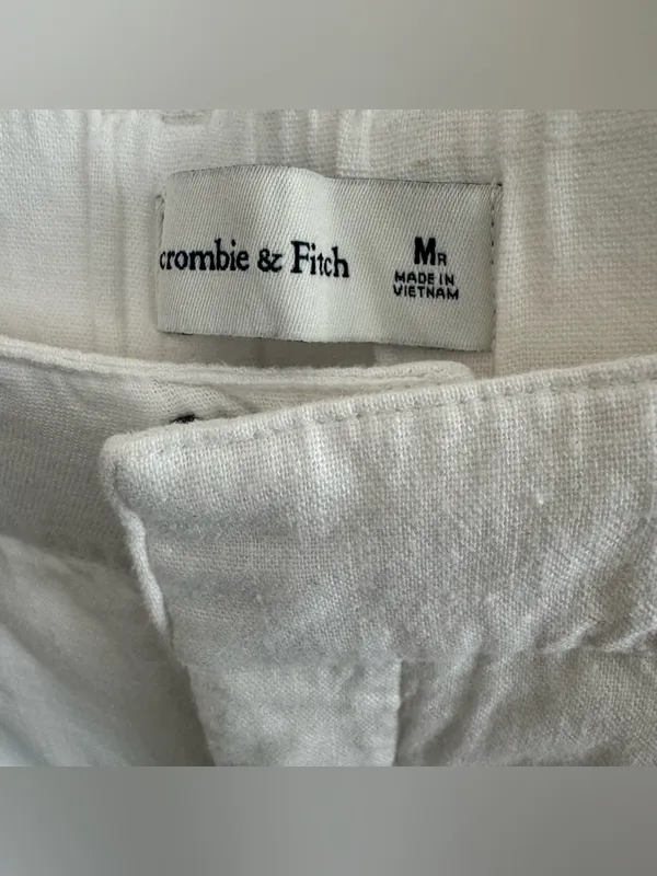 Abercrombie & Fitch Crop White Wide-Leg Pants - Image 12
