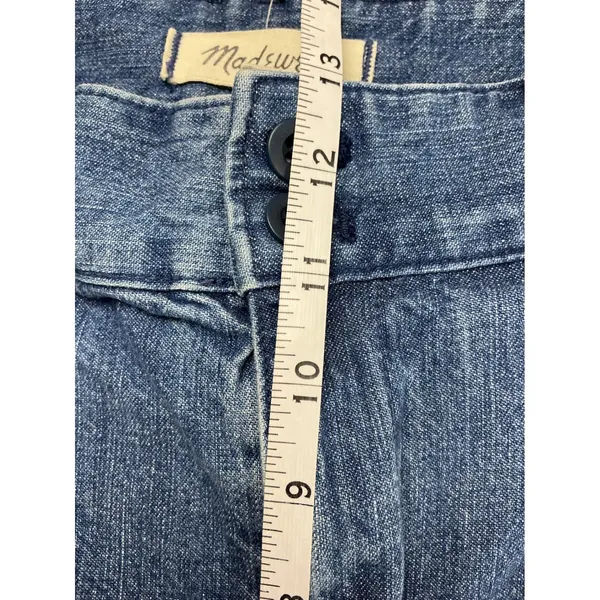Madewell Wide Leg Pleated Jeans Medium Wash Blue High Rise‎ Trouser Size 0 - Image 15