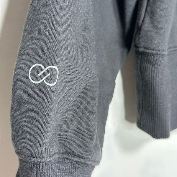 Calia Womens Mock Neck Sweatshirt Black Relaxed Fit Boxy Fleece‎ Pullover Medium - Image 6