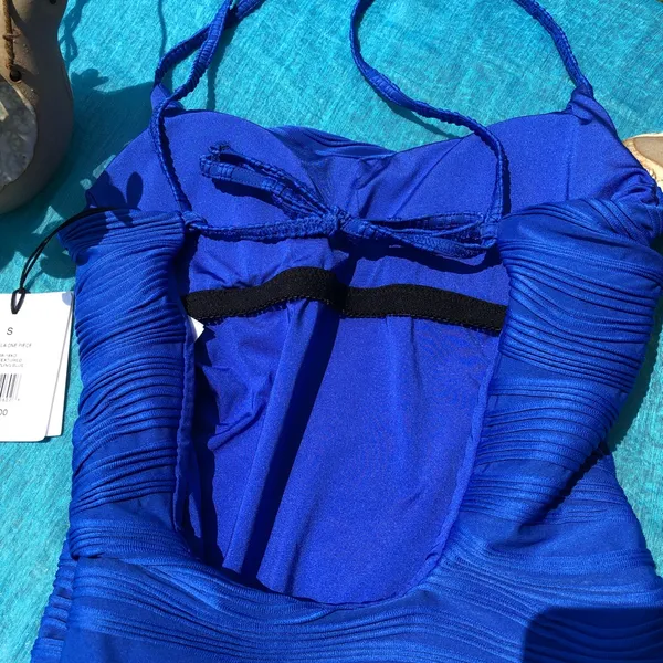NEW Onia Gabriella Blue Wave Textured Swimsuit S - Image 9