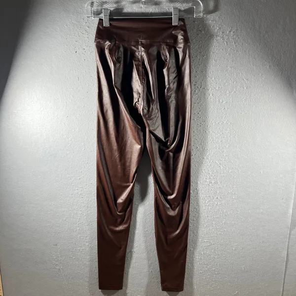 941 | NWT Aerie‎ OFFLINE Real Luxe Faux Leather Hi-Rise Leggings Brown Womens S - Image 2