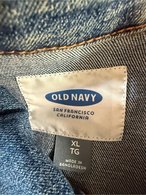 Old Navy‎ Jean Denim Jacket Button Front Medium Wash Heavy Cotton XL - Image 5