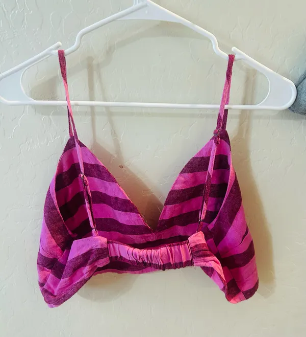 A New Day pink striped crop top Size - Image 2