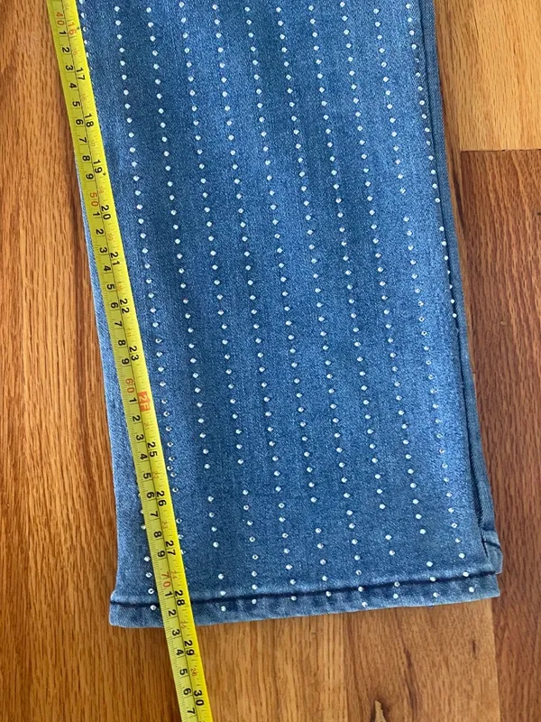 Vigoss Rhinestone Jeans High-Rise Straight Leg Size 9/29 NWT - Image 4