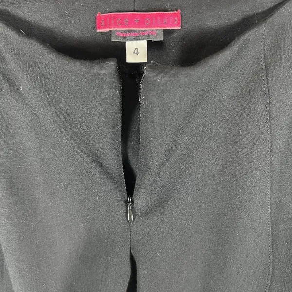 Alice + Olivia Black Sequin Accent Slim Fit Ponte Pants Size‎ 4 Waist Designer - Image 6
