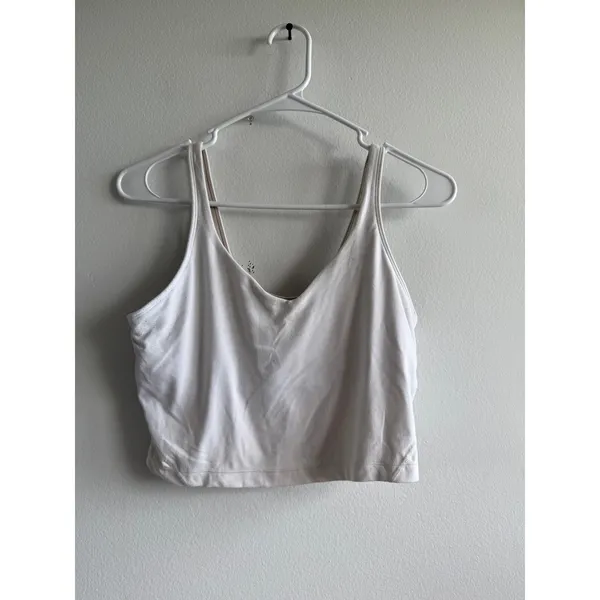 Lululemon Align Tank Top White Nulu Cropped Yoga Bra 8 LW1CRTS - Image 3