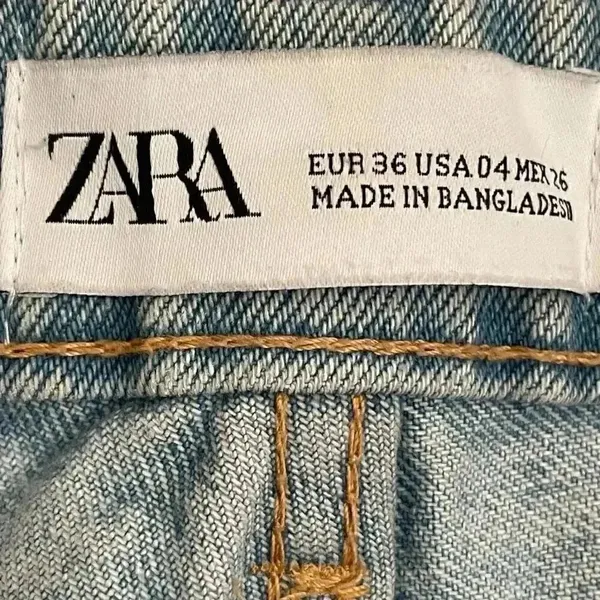 ZARA Straigt Leg High Rise Ankle Boyfriend Women’s Denim Blue Jeans Sz 4 #1673 - Image 5
