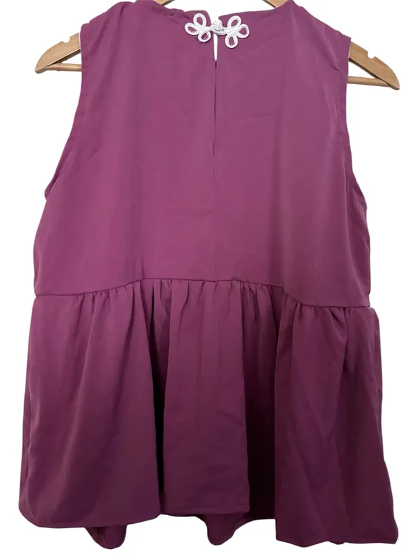 💥 Handmade Sleeveless Berry Purple Peplum - Image 4