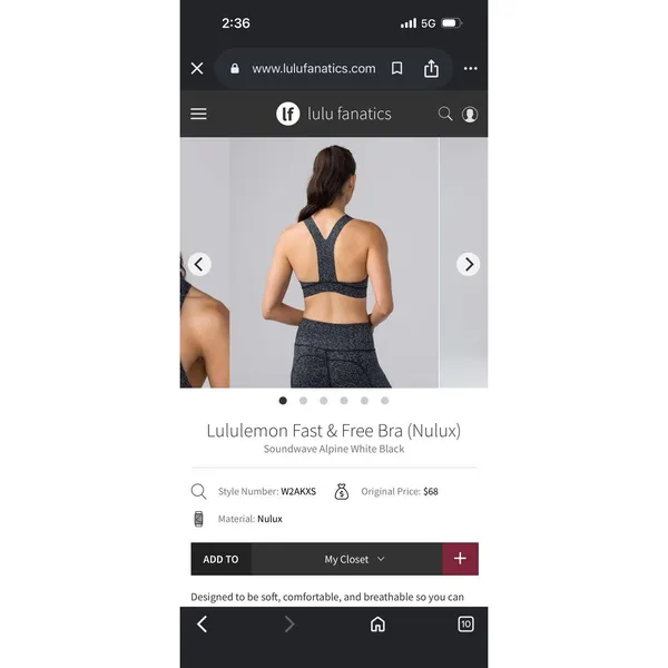 Lululemon sports bra - Image 3