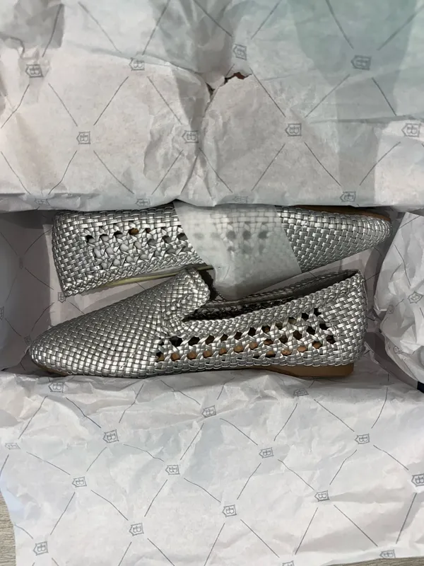 Birdies The Starling Silver Woven Flats - Image 6