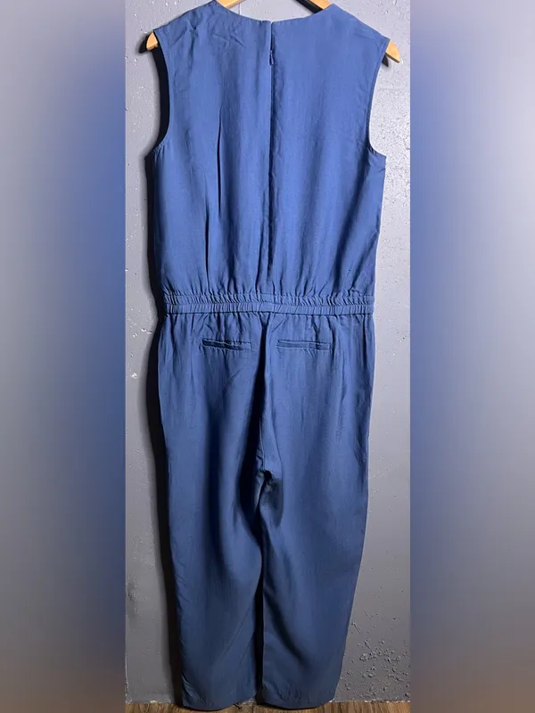 J.CREW Sleeveless Jumpsuit in Blue. SIZE 8 - Image 5