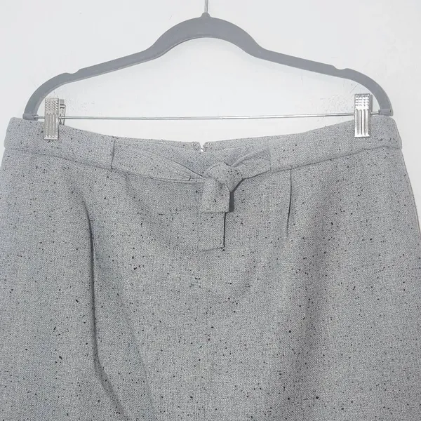 Loft Gray Straight Mini Skirt Size 14 Loft Gray Speckled Mini Tie Front Skirt - Image 3