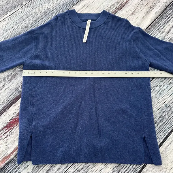 Lululemon Merino Wool-Blend Ribbed Crewneck Sweater Heathered Psychic Blue - Image 11
