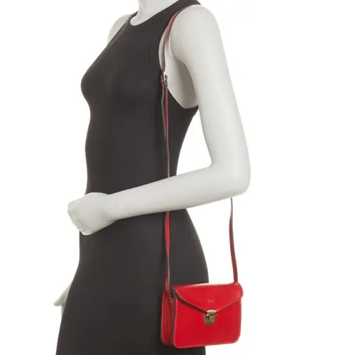 MASSIMO CASTELLO Tamonato Italian Leather Crossbody Bag Designer Luxury, Red NWT - Image 5