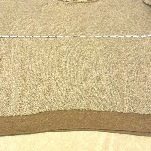 Vintage Havana- Cream Oversized Raw Neckline Knit Stripe Back Sweater Size S - Image 5