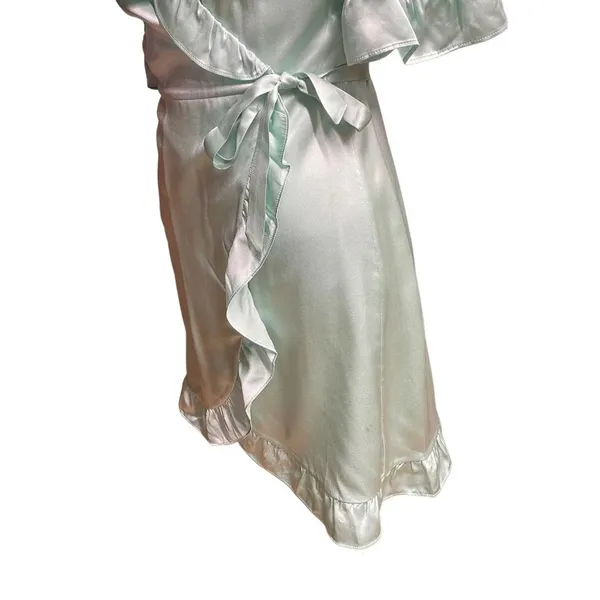 Hill‎ House The Nima Silk Wrap Dress in Mint Size Small - Image 4