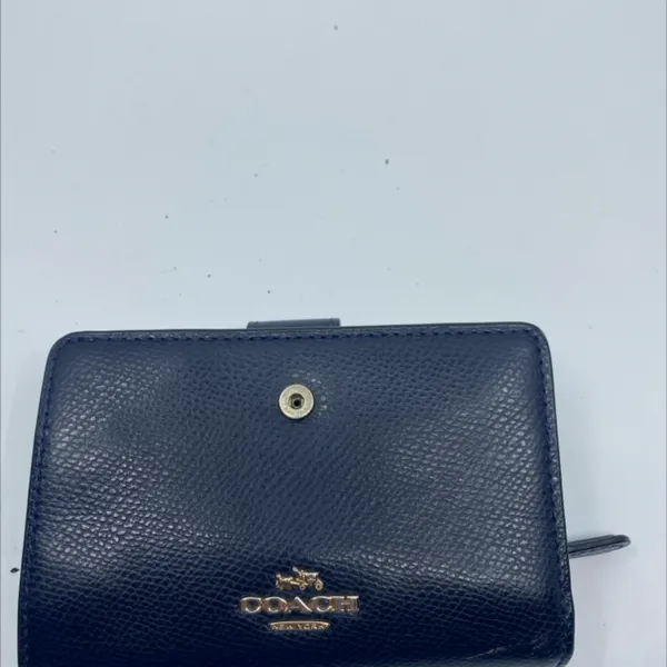 Coach Small Snap Navy Pebbled Leather Wallet - Image 7