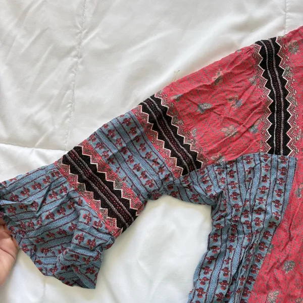 Free People But I Like It Top Blouse‎ Womens Small Red Boho Hippie Whimsy Beach - Image 4