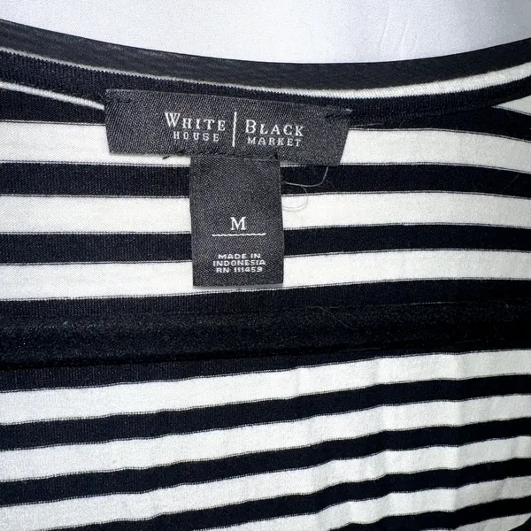 White House Black Market Womens Size Medium Black White Sequin Strip Tank Top - Image 3