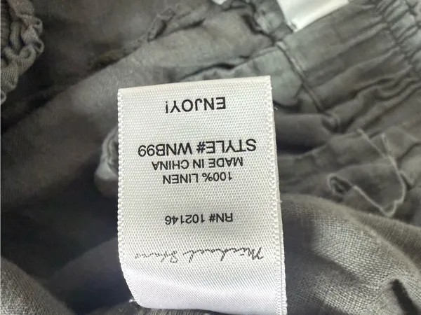 Michael Stars 100% Linen Wide Leg Pull-On Pants Gray Size M - Image 5