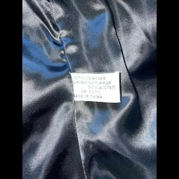 Valerie Steves New Zealand Lambskin Leather Jacket Buttoned‎ Black Size M - Image 6