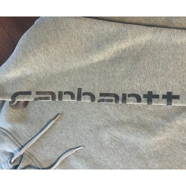 Carhartt Iconic Clarksburg Logo Sweatshirt Hoodie Small Green Relaxed Fit Casual - Image 4