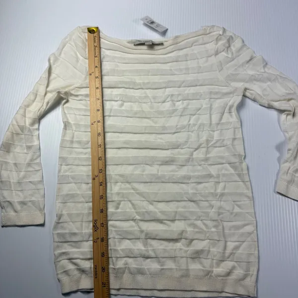 LOFT Textured Knit Top Layering Long‎ Sleeve Boat Neck Sweater XS flawed - Image 4