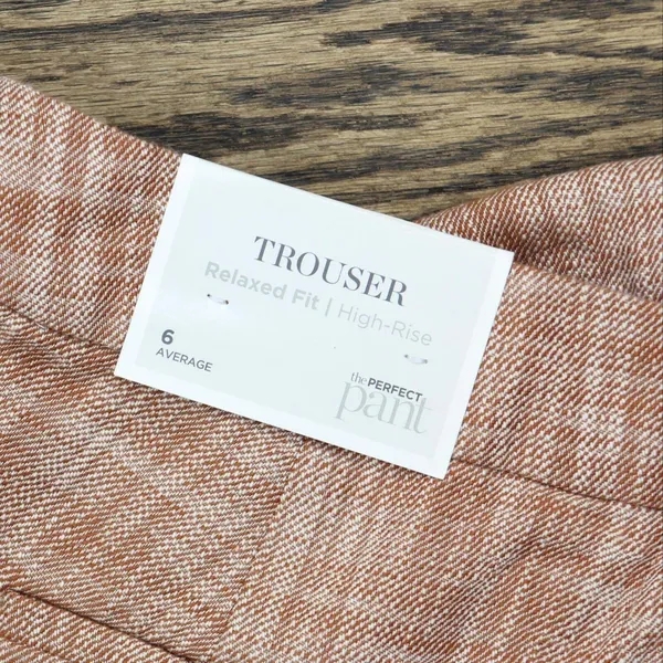 NWT Christopher & Banks Fit High Rise Woven Trousers 5330 4 Brown Red Texture - Image 3