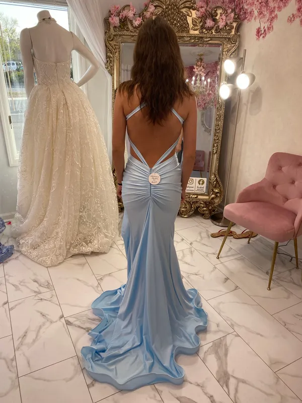 Light Blue Prom Sherri Hill Dress - Image 2