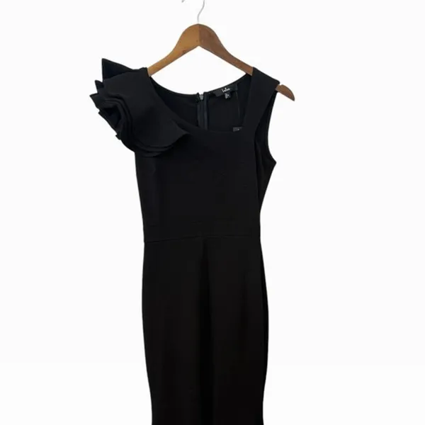 Lulus Lucette Black Sleeveless Ruffled Mermaid Maxi Dress size S NWT - Image 5