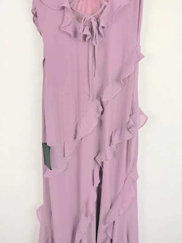 NWT Lulus Fancy Sweetness Lavender Ruffled Lace-Up Sleeveless Maxi Dress XXS - Image 12