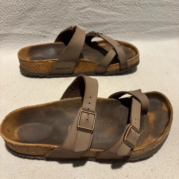 Birkenstock Mayari Open Toe Slide in Brown Sandals‎ Women’s size 8 - Image 4