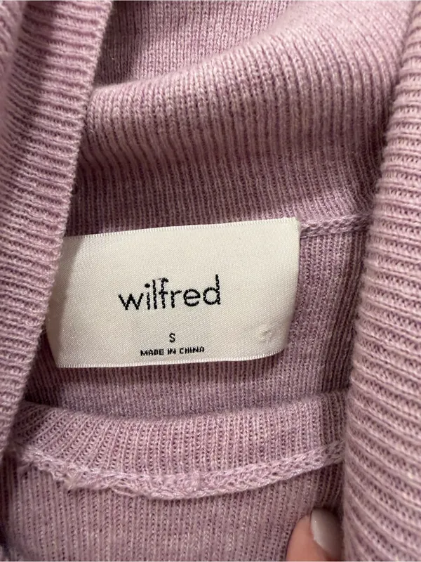 Wilfred‎ Aritzia Merino Wool Cotton Cropped Turtleneck Sweater Size Small - Image 2