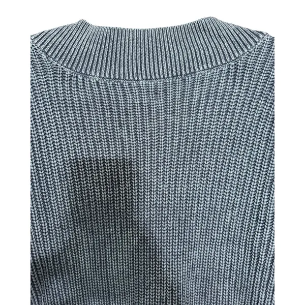 Aerie Wide V-Neck Oversized Pullover‎ Sweater Distressed Blue Women's Size XS - Image 4
