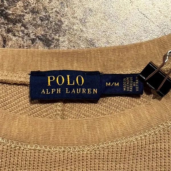 Polo Ralph Lauren Dress Waffle Knit Long Sleeve Camel M Quiet Luxury Old Money - Image 3