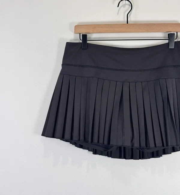 Gold Hinge Womens Skort Black Pleated Mini Tennis Skirt Lined High Waist XL - Image 6