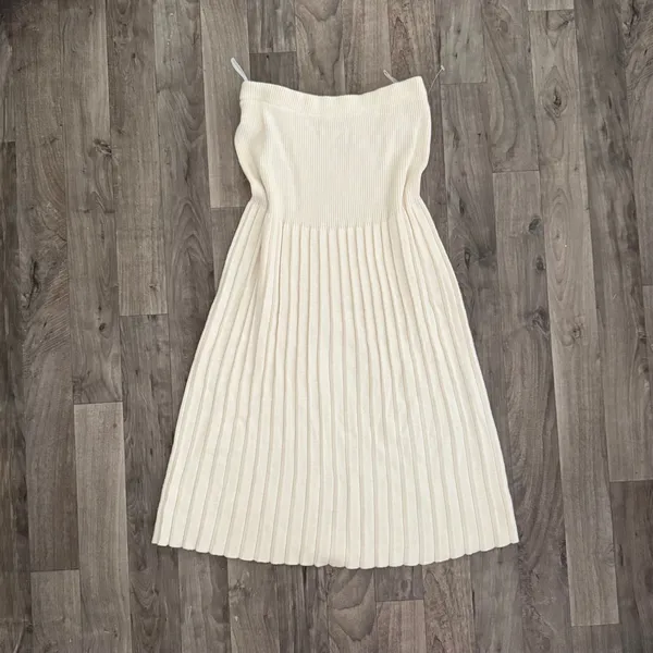 Vintage Adolfo Collectibles Pleated Lambswool Midi Dress Skirt Size M - Image 2